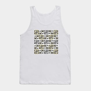 Mosaic Pattern. gold. white. grey. Tank Top